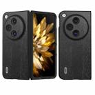 For OPPO Find N3 ABEEL Wood Texture PU Phone Case(Black) - 1