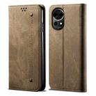 For Huawei nova 12 Denim Texture Leather Phone Case(Khaki) - 1