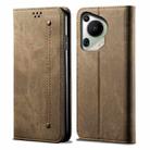 For Huawei Pura 70 Ultra Denim Texture Leather Phone Case(Khaki) - 1