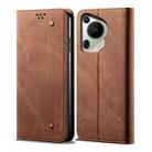 For Huawei Pura 70 Ultra Denim Texture Leather Phone Case(Brown) - 1