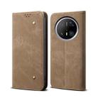 For Huawei Mate 70 5G Denim Texture Leather Phone Case(Khaki) - 1