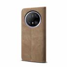 For Huawei Mate 70 Pro 5G / 70 Pro+ 5G Denim Texture Leather Phone Case(Khaki) - 3