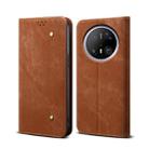 For Huawei Mate 70 Pro 5G / 70 Pro+ 5G Denim Texture Leather Phone Case(Brown) - 1