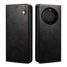 For Huawei Mate 60 Pro Oil Wax Crazy Horse Texture Leather Phone Case(Black) - 1