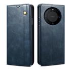 For Huawei Mate 60 Pro+ Oil Wax Crazy Horse Texture Leather Phone Case(Blue) - 1