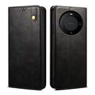 For Huawei Mate 60 Pro+ Oil Wax Crazy Horse Texture Leather Phone Case(Black) - 1