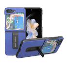 For Samsung Galaxy Z Flip5 ABEEL Arashi Texture PU Phone Case with Holder(Deep Sea) - 1