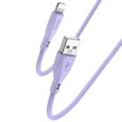 Yesido CA119L USB to 8 Pin Silicone Charging Data Cable, Cable Length: 1m(Purple) - 1