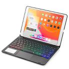 F102TS For iPad Pro 10.2 / 10.5 inch (2019) Colorful Backlit Bluetooth Keyboard Tablet Case with Touchpad(Black) - 1