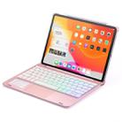 F110TS For iPad Pro 11 inch (2018) & (2020) Colorful Backlit Bluetooth Keyboard Tablet Case with Touchpad(Rose Gold) - 1