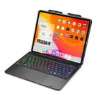 F129TS For iPad Pro 12.9 inch (2020) Colorful Backlit Bluetooth Keyboard Tablet Case with Touchpad & Pen Slot(Black) - 1