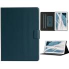 For Huawei MediaPad T3 Solid Color Horizontal Flip Leather Case with Card Slots & Holder(Dark Green) - 1