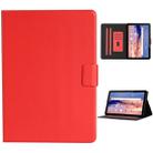 For Huawei MediaPad T5 Solid Color Horizontal Flip Leather Case with Card Slots & Holder(Red) - 1