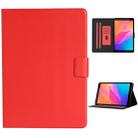 For Huawei MediaPad T8 Solid Color Horizontal Flip Leather Case with Card Slots & Holder(Red) - 1