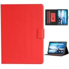 For Lenovo Tab M10 Solid Color Horizontal Flip Leather Case with Card Slots & Holder(Red) - 1