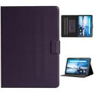 For Lenovo Tab M10 Solid Color Horizontal Flip Leather Case with Card Slots & Holder(Purple) - 1