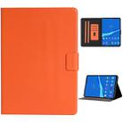 For Lenovo Tab M10 Plus Solid Color Horizontal Flip Leather Case with Card Slots & Holder & Sleep / Wake-up Function(Orange) - 1