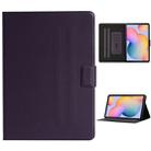 For Samsung Galaxy Tab S6 Lite (P610/615) Solid Color Horizontal Flip Leather Case with Card Slots & Holder & Sleep / Wake-up Function(Purple) - 1