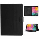 For Samsung Galaxy Tab A 8.0 (2019) T290/T295 Solid Color Horizontal Flip Leather Case with Card Slots & Holder(Black) - 1