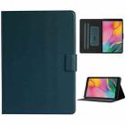 For Samsung Galaxy Tab A 8.0 (2019) T290/T295 Solid Color Horizontal Flip Leather Case with Card Slots & Holder(Dark Green) - 1