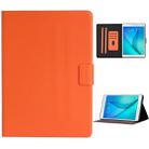 For Samsung Galaxy Tab A 9.7 T550/T555C Solid Color Horizontal Flip Leather Case with Card Slots & Holder & Sleep / Wake-up Function(Orange) - 1