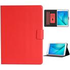 For Samsung Galaxy Tab A 9.7 T550/T555C Solid Color Horizontal Flip Leather Case with Card Slots & Holder & Sleep / Wake-up Function(Red) - 1