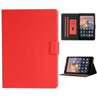 For Amazon Kindle Fire HD 10 2017 Solid Color Horizontal Flip Leather Case with Card Slots & Holder & Sleep / Wake-up Function(Red) - 1