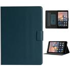 For Amazon Kindle Fire HD 10 2017 Solid Color Horizontal Flip Leather Case with Card Slots & Holder & Sleep / Wake-up Function(Dark Green) - 1