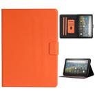 For Amazon Kindle Fire HD 8 2020 Solid Color Horizontal Flip Leather Case with Card Slots & Holder & Sleep / Wake-up Function(Orange) - 1