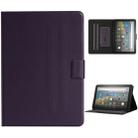 For Amazon Kindle Fire HD 8 2020 Solid Color Horizontal Flip Leather Case with Card Slots & Holder & Sleep / Wake-up Function(Purple) - 1