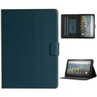 For Amazon Kindle Fire HD 8 2020 Solid Color Horizontal Flip Leather Case with Card Slots & Holder & Sleep / Wake-up Function(Dark Green) - 1