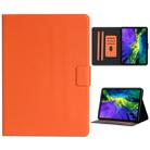 For iPad Pro 11 (2020) Solid Color Horizontal Flip Leather Tablet Case with Card Slots & Holder & Sleep / Wake-up Function(Orange) - 1