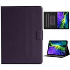 For iPad Pro 11 (2020) Solid Color Horizontal Flip Leather Tablet Case with Card Slots & Holder & Sleep / Wake-up Function(Purple) - 1