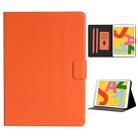 For iPad 10.2 Solid Color Horizontal Flip Leather Case with Card Slots & Holder & Sleep / Wake-up Function(Orange) - 1