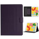 For iPad 10.2 Solid Color Horizontal Flip Leather Case with Card Slots & Holder & Sleep / Wake-up Function(Purple) - 1