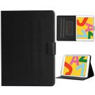 For iPad 10.2 Solid Color Horizontal Flip Leather Case with Card Slots & Holder & Sleep / Wake-up Function(Black) - 1