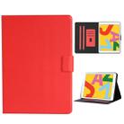 For iPad Mini 2019/ 4 /3 / 2/ 1 Solid Color Horizontal Flip Leather Case with Card Slots & Holder & Sleep / Wake-up Function(Red) - 1