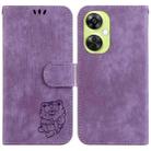 For OnePlus Nord CE 3 Lite / N30 Little Tiger Embossed Leather Phone Case(Purple) - 1