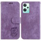 For OnePlus Nord CE 2 Lite 5G Little Tiger Embossed Leather Phone Case(Purple) - 1
