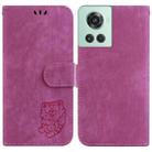 For OnePlus 10R / Ace Little Tiger Embossed Leather Phone Case(Rose Red) - 1