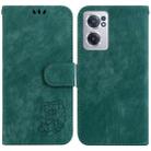 For OnePlus Nord CE 2 5G Little Tiger Embossed Leather Phone Case(Green) - 1