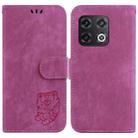 For OnePlus 10 Pro 5G Little Tiger Embossed Leather Phone Case(Rose Red) - 1