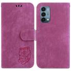 For OnePlus Nord N200 5G Little Tiger Embossed Leather Phone Case(Rose Red) - 1