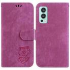 For OnePlus Nord 2 5G Little Tiger Embossed Leather Phone Case(Rose Red) - 1