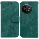 For OnePlus 11 Little Tiger Embossed Leather Phone Case(Green) - 1