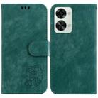 For OnePlus Nord 2T Little Tiger Embossed Leather Phone Case(Green) - 1