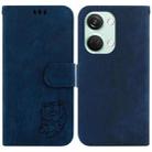 For OnePlus Nord 3 Little Tiger Embossed Leather Phone Case(Dark Blue) - 1