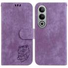 For OnePlus Nord CE4 5G Little Tiger Embossed Leather Phone Case(Purple) - 1