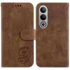 For OnePlus Nord CE4 5G Little Tiger Embossed Leather Phone Case(Brown) - 1