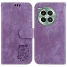 For OnePlus Ace 3 Pro Little Tiger Embossed Leather Phone Case(Purple) - 1